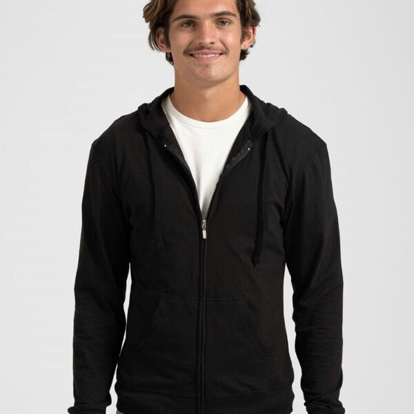 Unisex Beach Full-Zip Hooded Long Sleeve T-Shirt Thumbnail